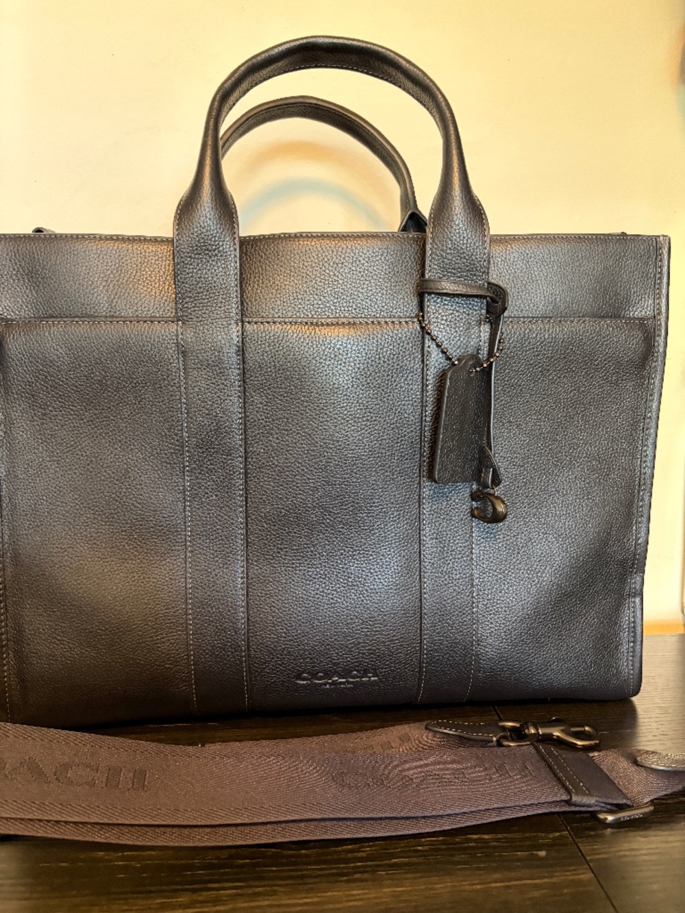 Coach Wesley Tote in Black Pebble Leather – Classic Everyday Luxury! - EUC